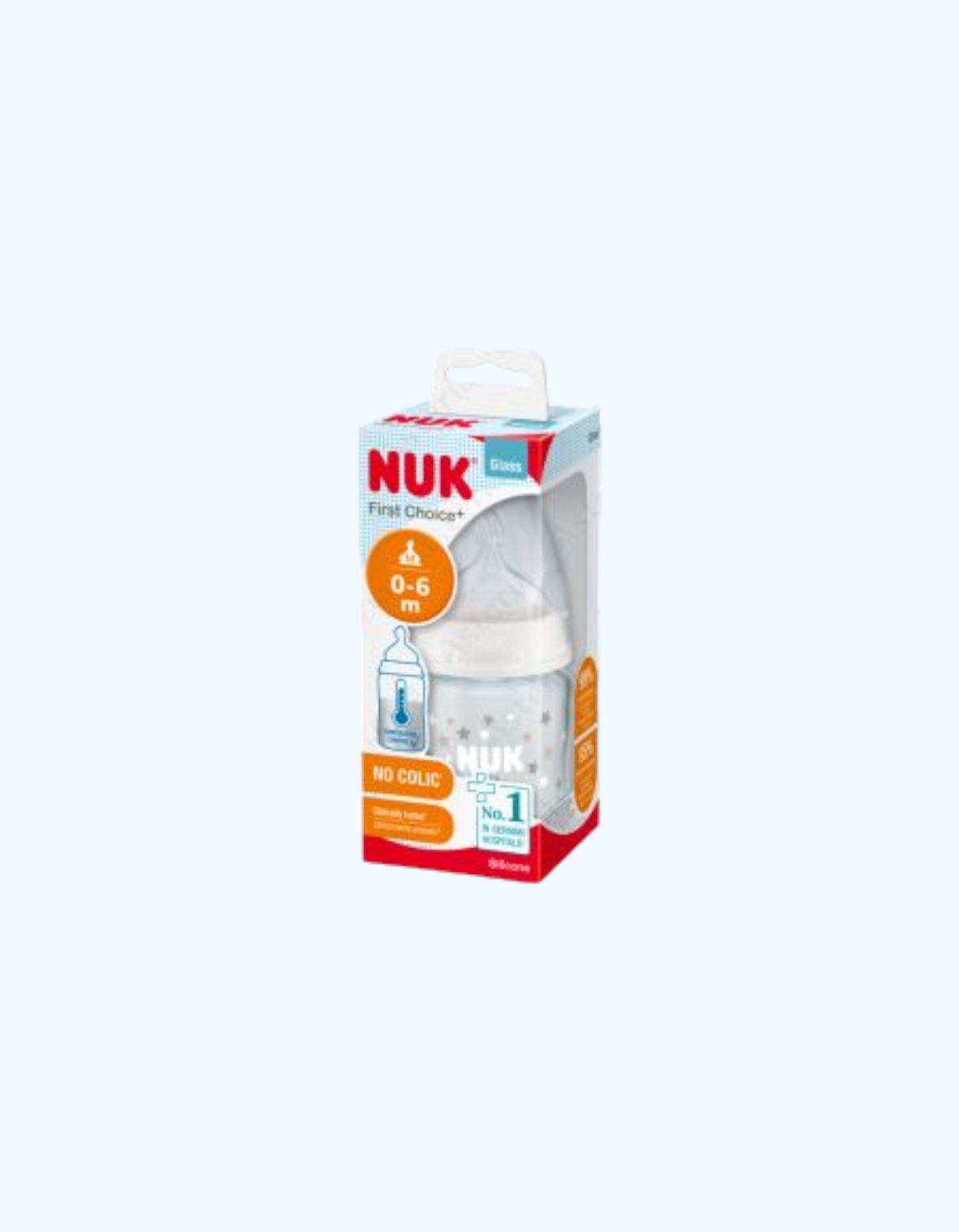 Nuk Бутылка FC+ Temp с силиконовой соской, стекло, 120 мл