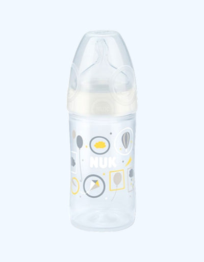 Silikon so‘rg‘ichli Nuk New Classic shishasi, 150 ml