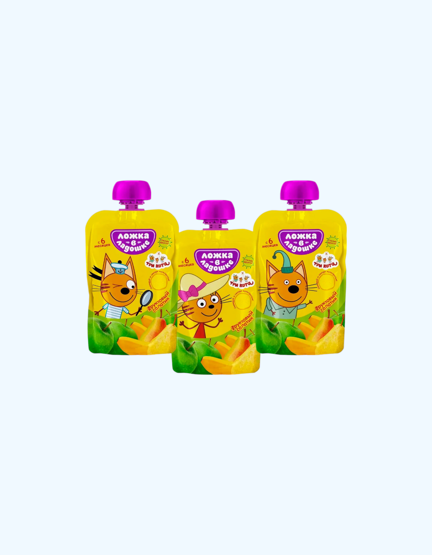 Xurmodagi qoshiq pyuresi, nok, olma va banan, 6+ oy, 90 g