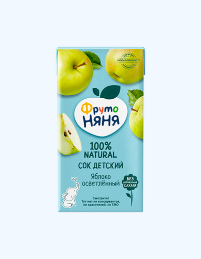 ФрутоНяня Сок яблочный осветленный, 36+ мес., 500 мл