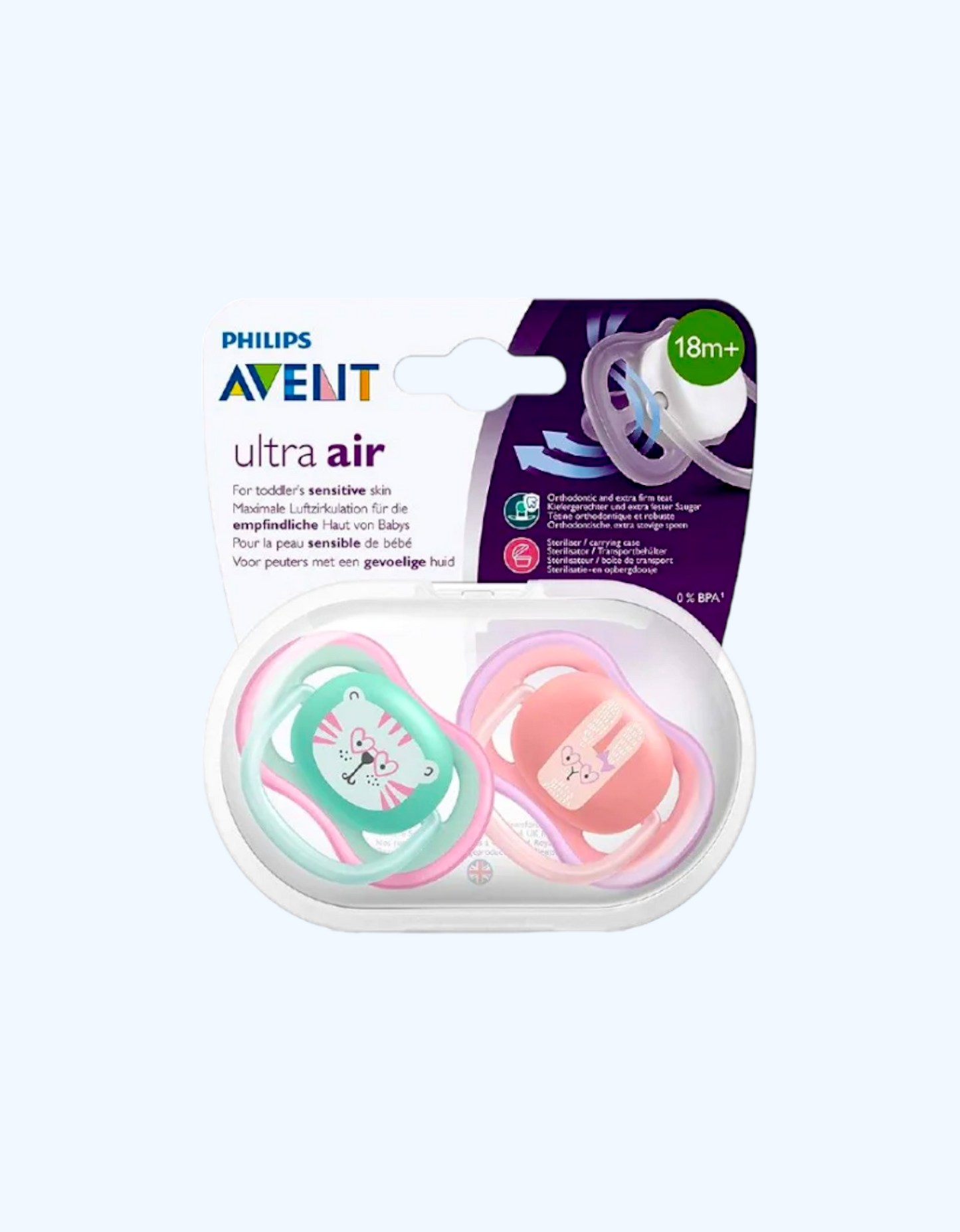 Avent Пустышка Ultra Air, 18+ мес., 2 шт