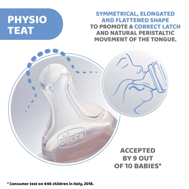 Chicco Physio Anti-Colic Соска, силиконовая, медленный поток, 0+ мес., 2 шт