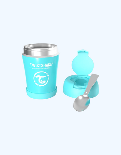 Twistshake Контейнер-Термос для еды с ложкой, синий, 350 мл