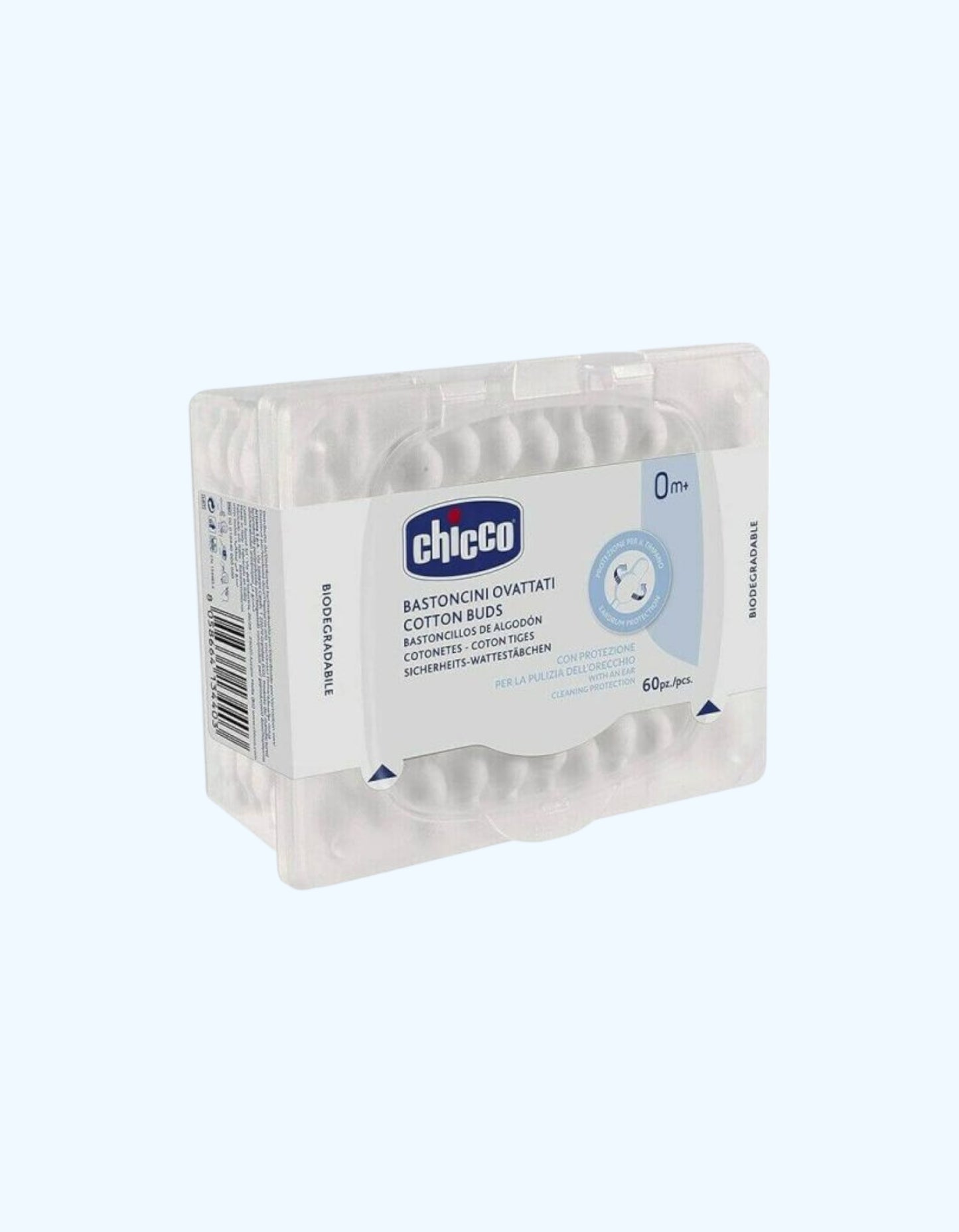 Chicco Cotton tamponlar cheklovchi bilan 0+ oy, 60 dona
