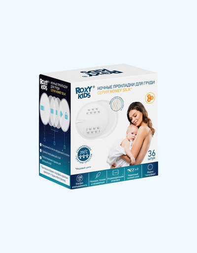 ROXY-KIDS Ultra yupqa ko'krak yostiqchalari "Asal Silk", 100 ml, 36/60 dona.