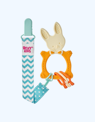 ROXY-KIDS Универсальный прорезыватель "Bunny" с держателем, 3+ мес.