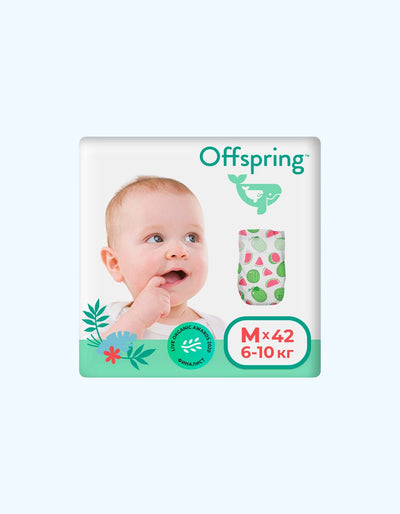 Offspring Подгузники M, 6-10 кг, Арбузы, 42 шт
