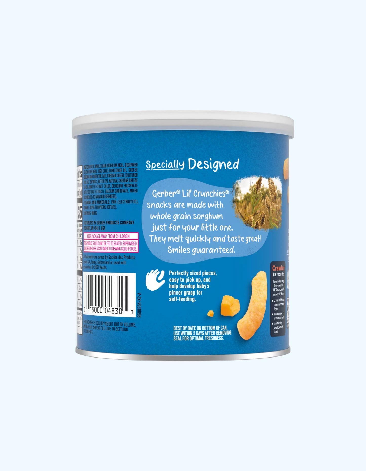 Gerber makkajo'xori tayoqchalari bankalarda, cheddar pishloq, 8+ oy, 42 g