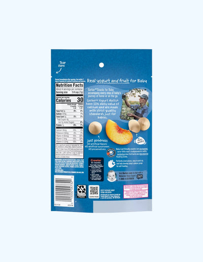 Gerber pishirilgan yogurt bo'laklari, shaftoli ta'mi, 8+ oy, 28 g