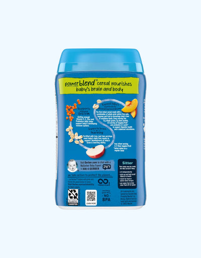 Gerber jo'xori uni probiyotikli, olma va shaftoli, 6+ oy, 227 g