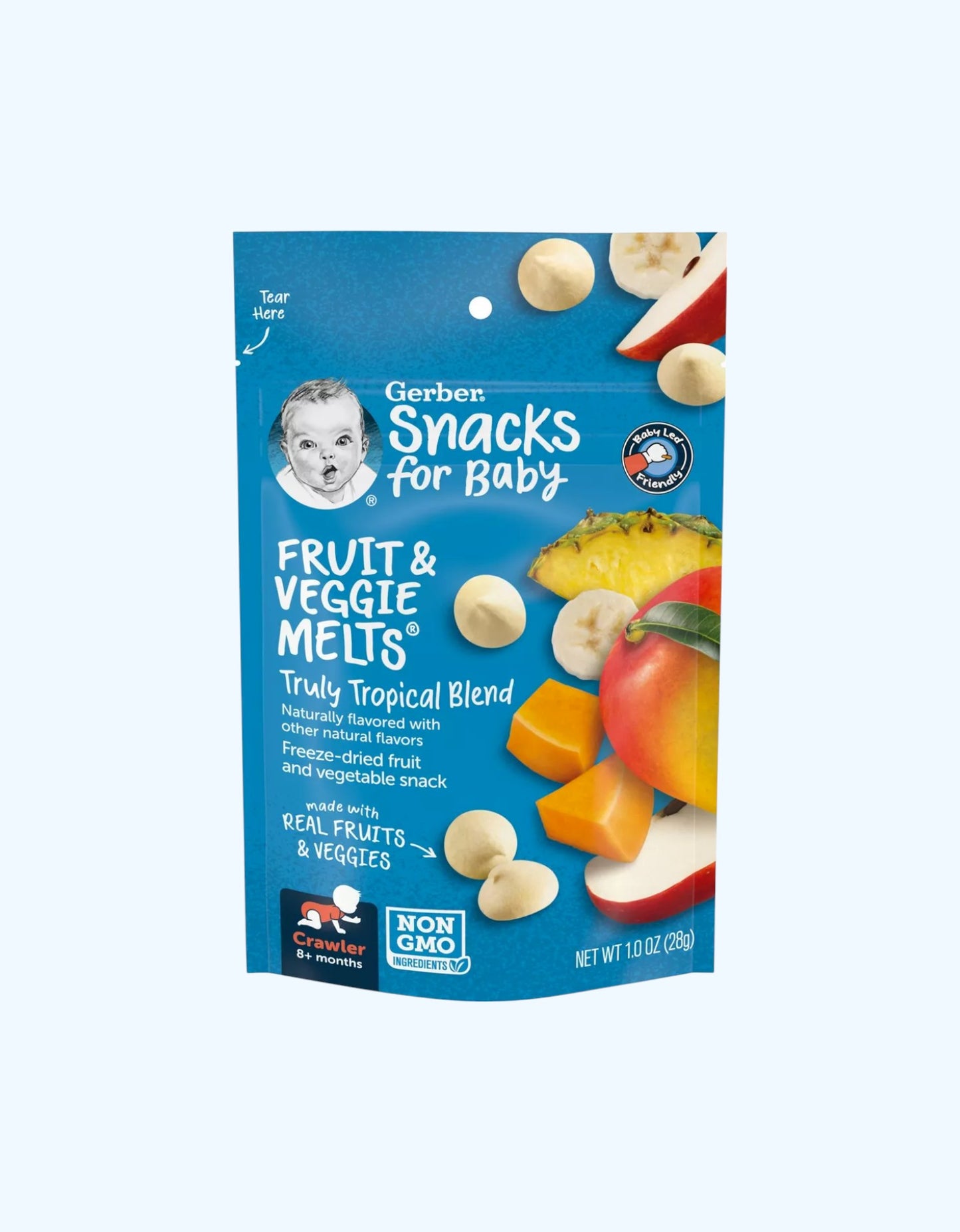 Gerber pishirilgan yogurt bo'laklari, tropik mevalar ta'mi, 8+ oy, 28 g