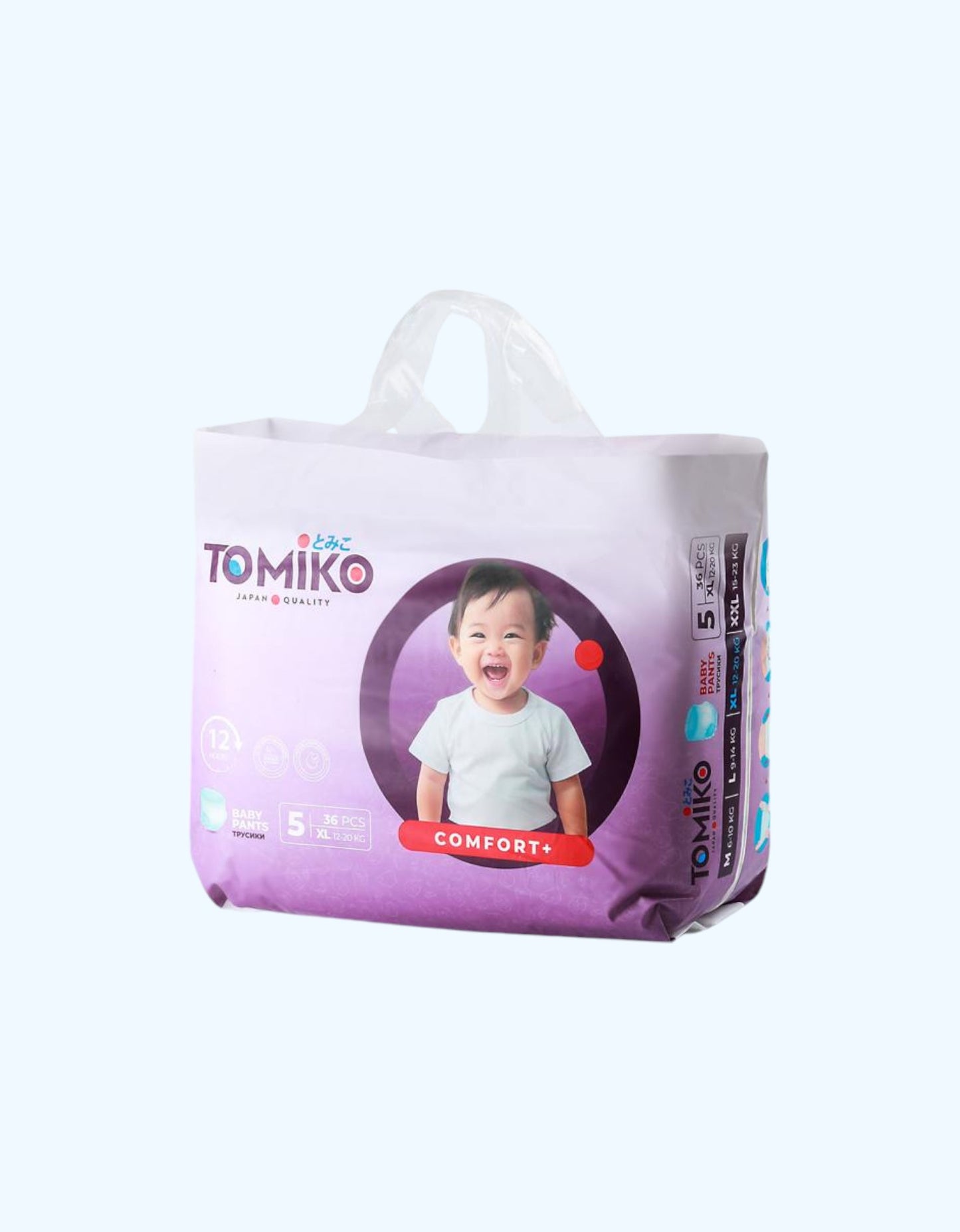Tomiko Comfort+ taglik-shim, XL o'lcham, 12-20 kg, 36 dona.