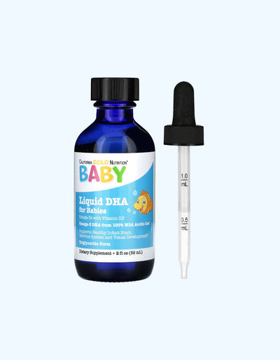 Bolalar uchun Kaliforniya oltin suyuq DHA, D3 vitamini bilan Omega-3, 59 ml