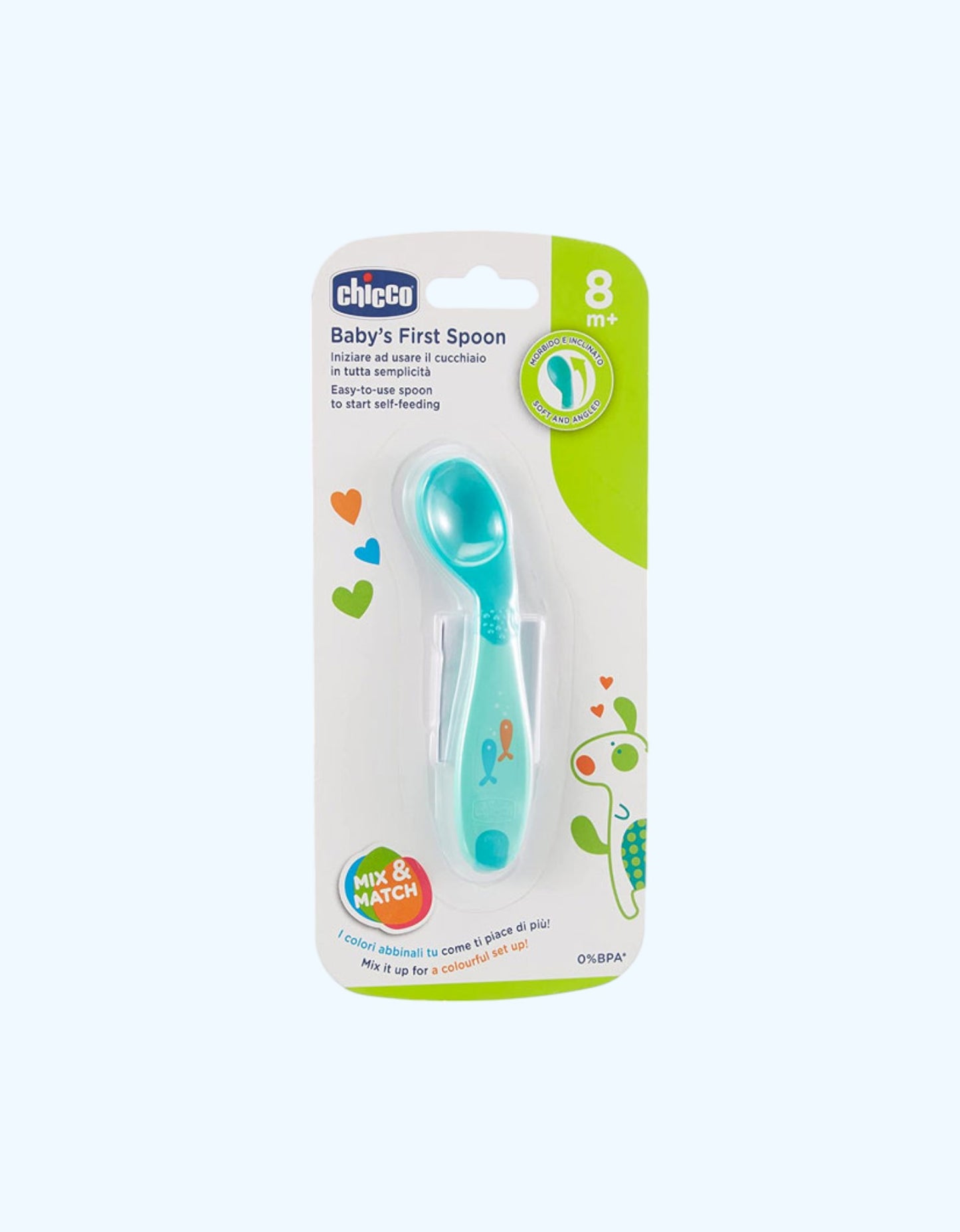 Chicco Baby's First Spoon Ложка изогнутая, 8+ мес.