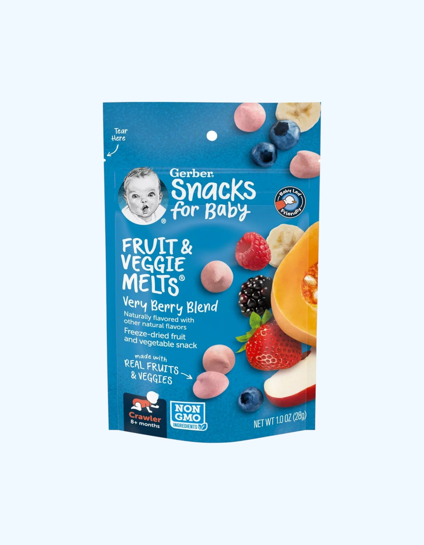 Gerber pishirilgan yogurt bo'laklari, berry ta'mi, 8+ oy, 28 g