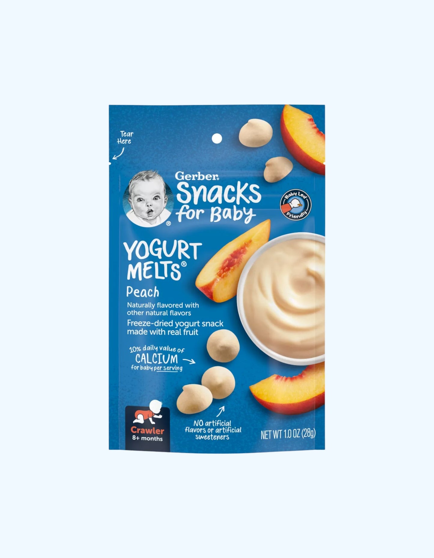 Gerber pishirilgan yogurt bo'laklari, shaftoli ta'mi, 8+ oy, 28 g