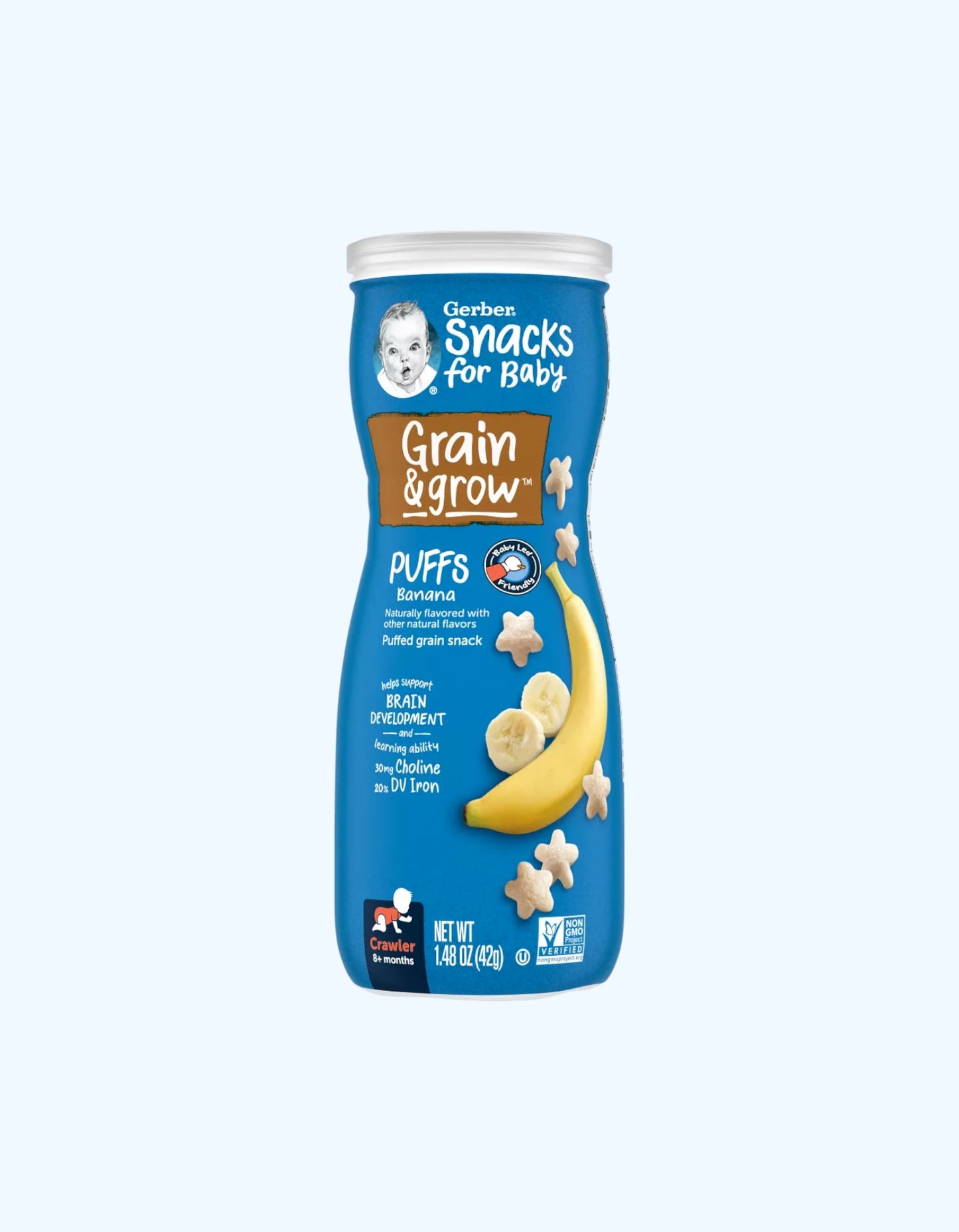 Gerber Puffs, banan, 8+ oy, 42 g