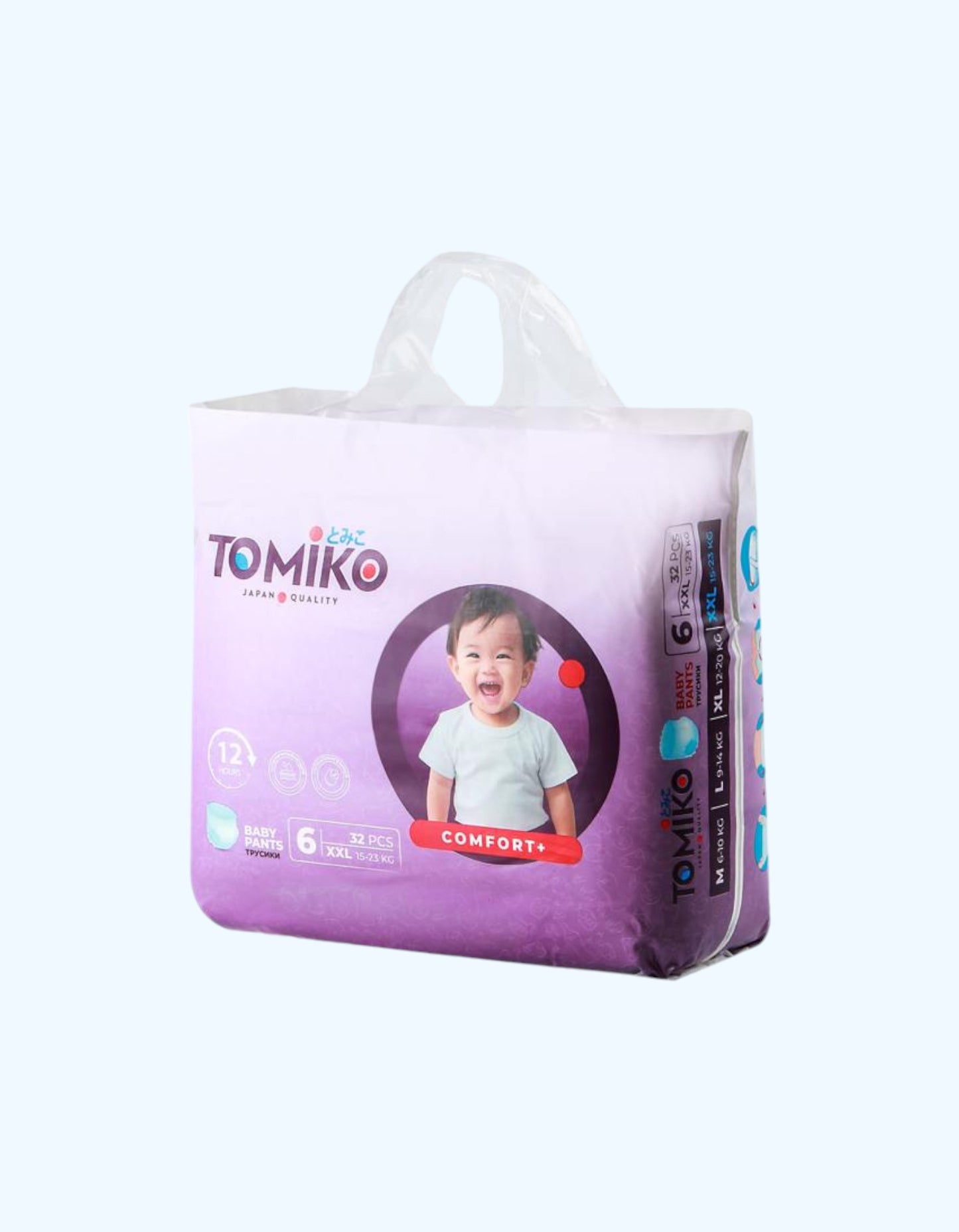 Tomiko Bezi shimlari Comfort+, XXL o'lcham, 15-23 kg, 32 dona.