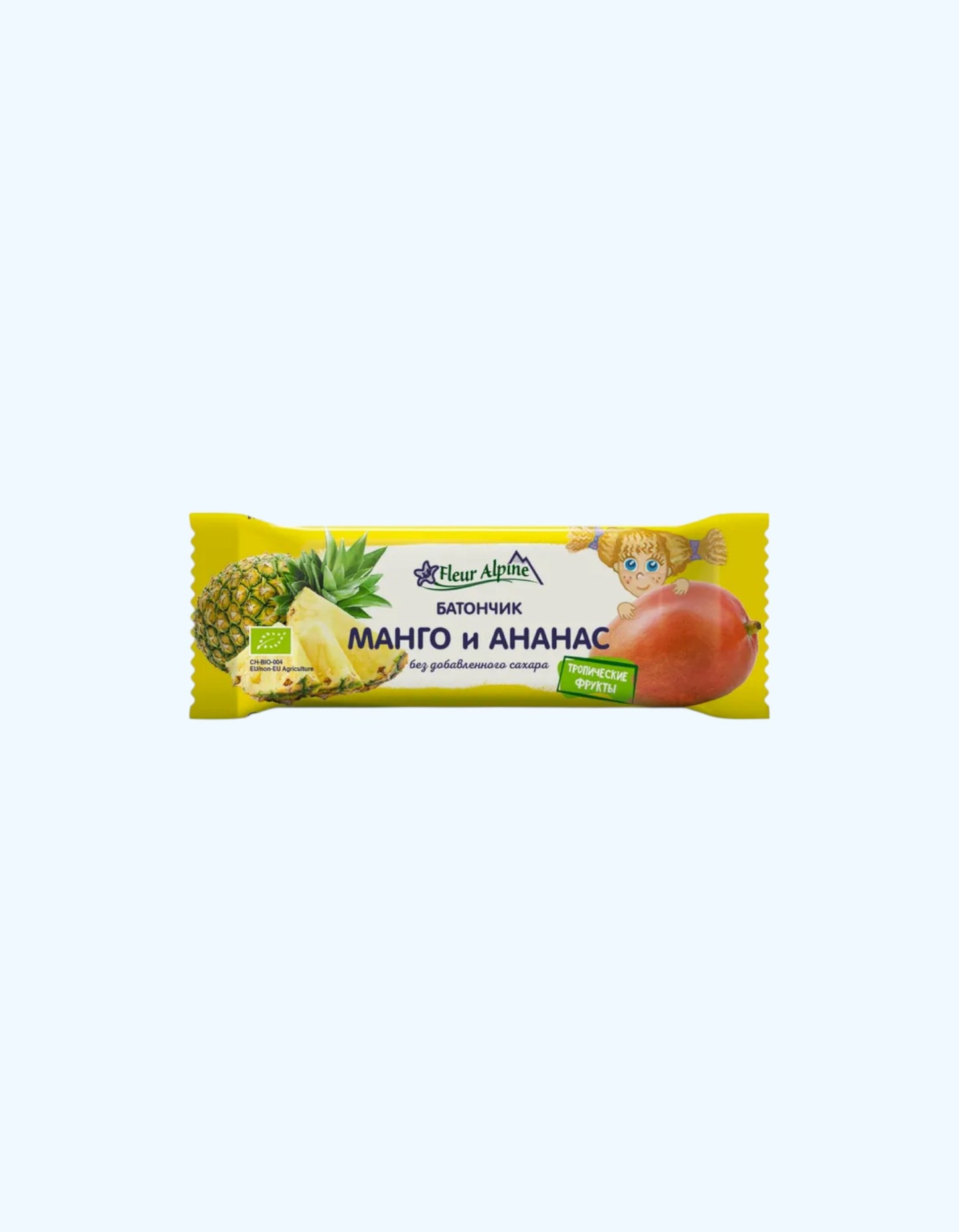 Fleur Alpine Батончик из тропических фруктов манго и ананас, 20 г