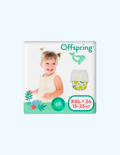 Offspring Трусики-подгузники XXL, 15-23 кг, Лимоны, 24 шт