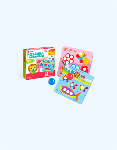 БукваЛенд Марблс "Мозаика с камешками", по методике Монтессори