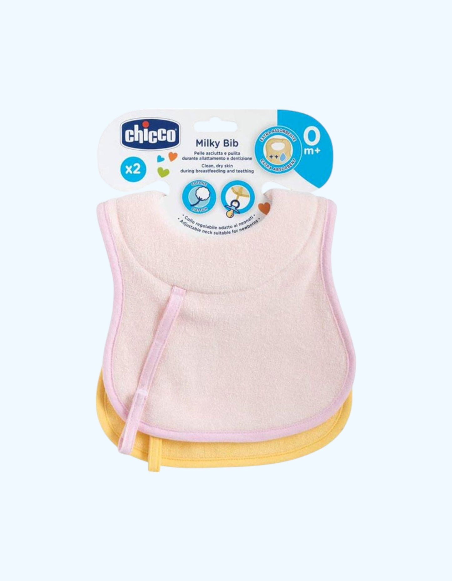 0+ oylik qizlar uchun Chicco sutli paxta ko'ylagi, 2 dona
