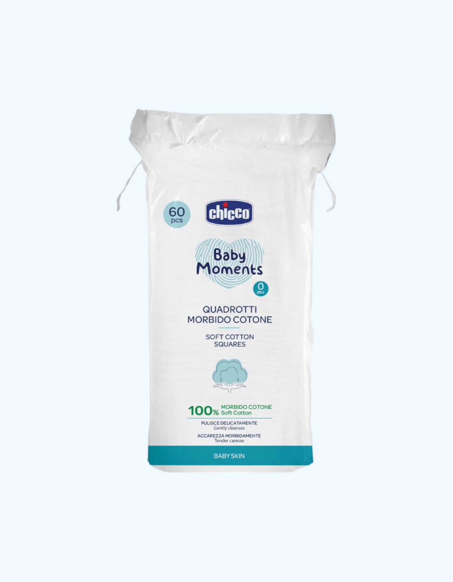 Chicco Baby Moments paxta yostiqchalari, 60 dona