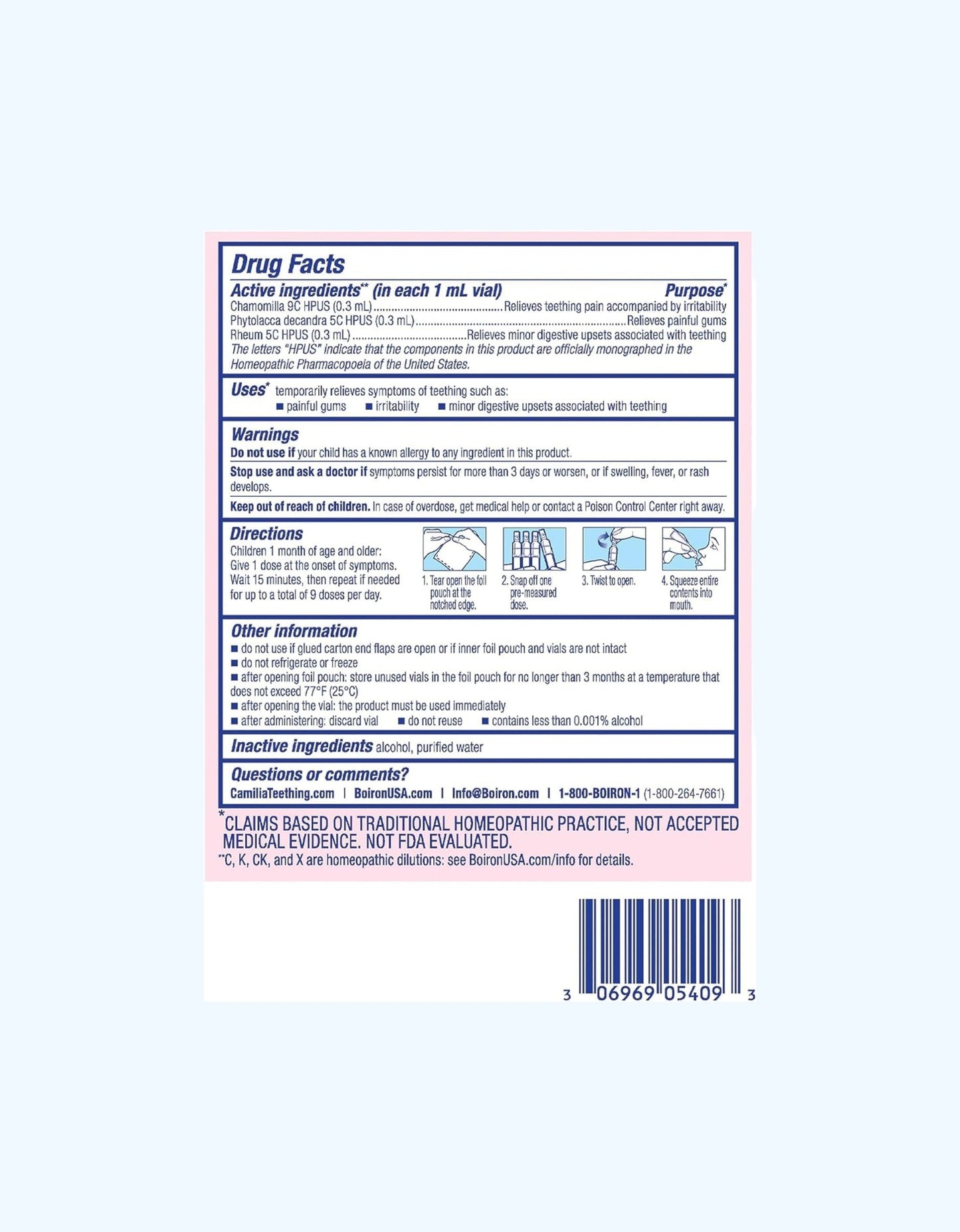 Camilia Tish chiqarish tomchilari og'riq yoki shishgan tish go'shti va asabiylashish uchun, 30/15 dona