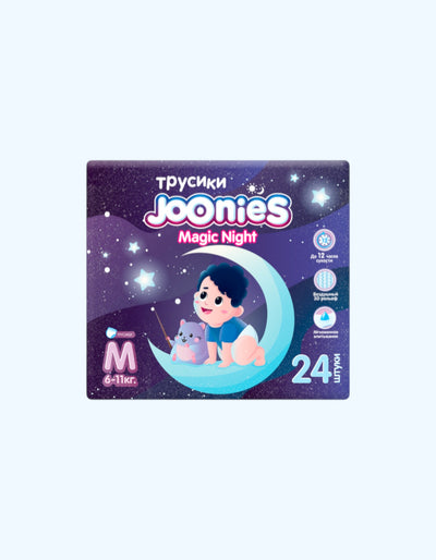 JOONIES Трусики Magic Night, M 6-11 кг, 24 шт