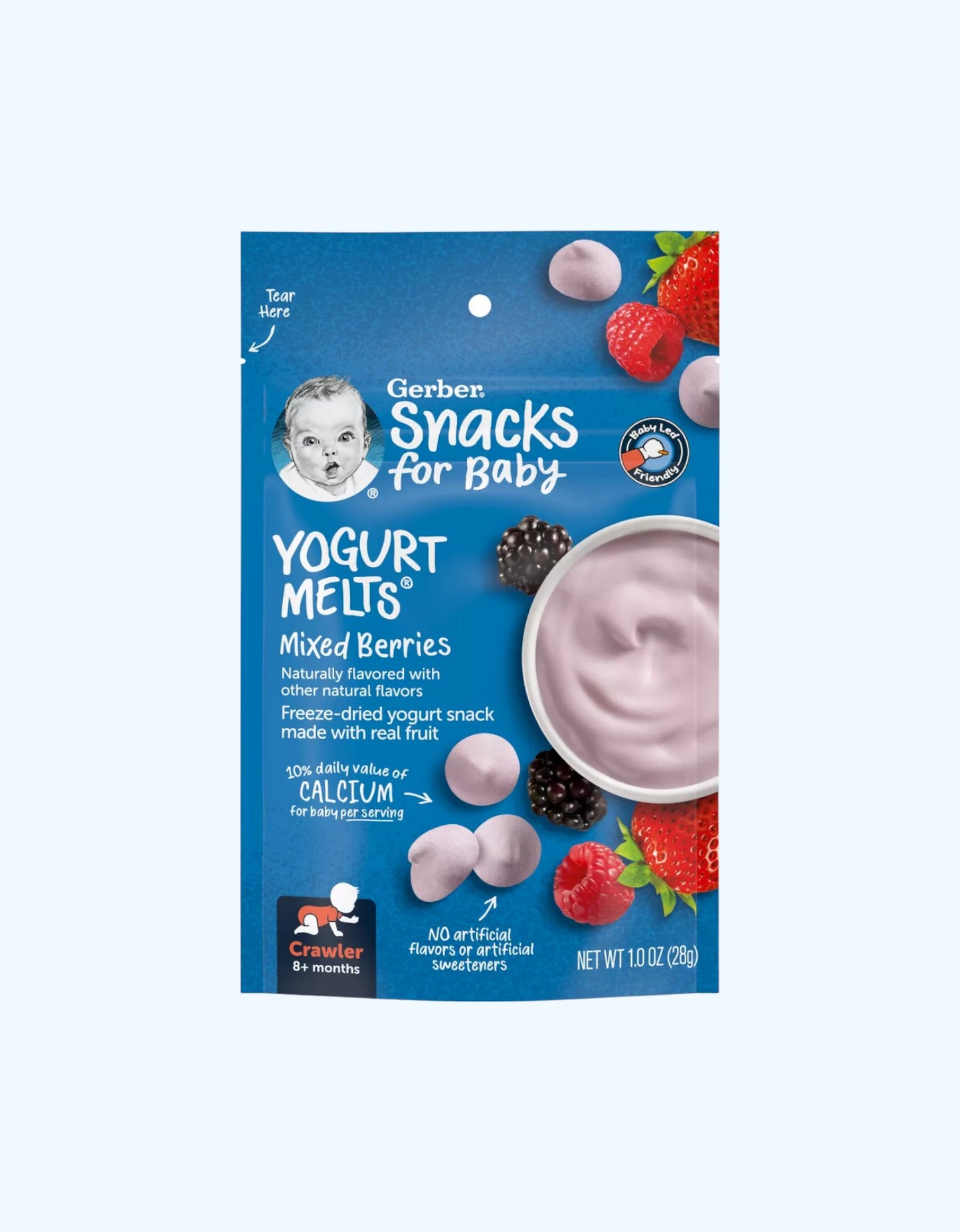 Gerber pishirilgan yogurt bo'laklari, berry aralashmasi, 8+ oy, 28g