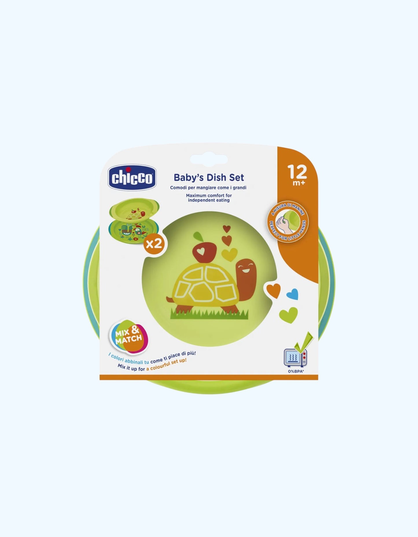 Chicco Набор тарелок, 12+ мес., 2 шт