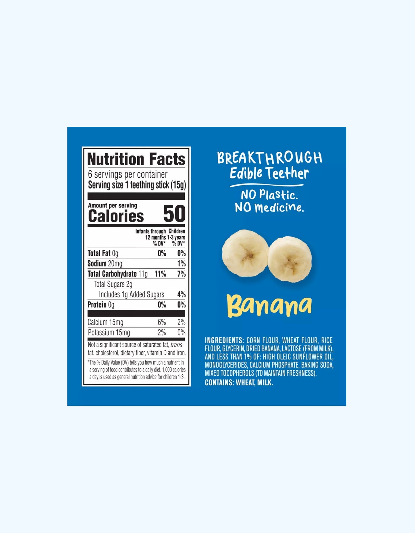 Gerber tishlarini chaynash tayoqchalari, banan lazzati, 6+ oy, 90g