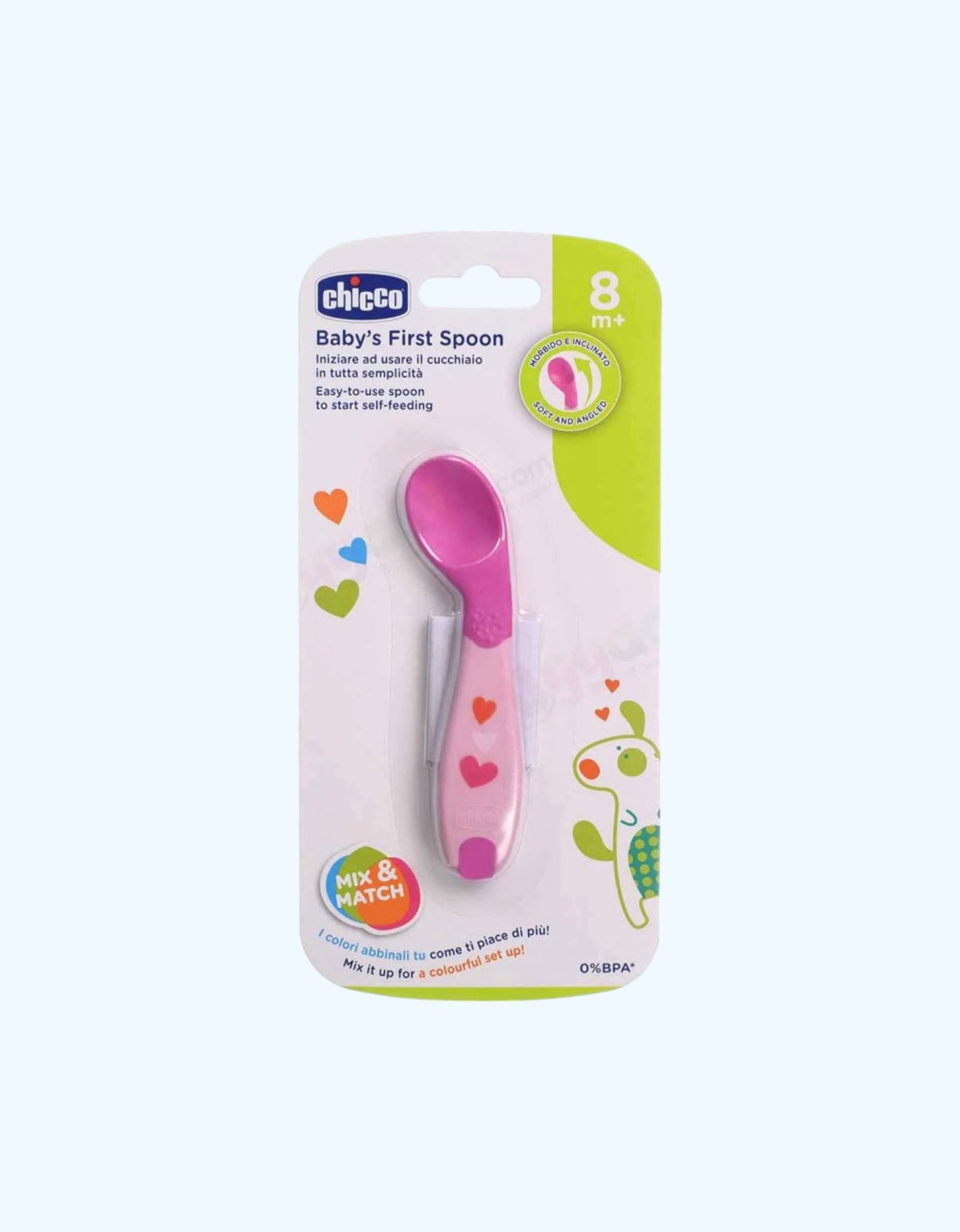 Chicco Baby's First Spoon Ложка изогнутая, 8+ мес.