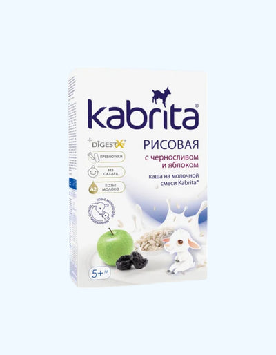 Kabrita pyuresi, echki suti, guruch, banan va o'rik bilan, 5+ oy, 180 g