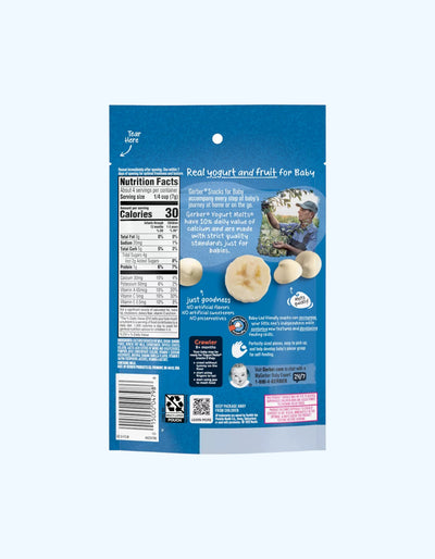 Gerber pishirilgan yogurt bo'laklari, banan vanili, 8+ oy, 28g