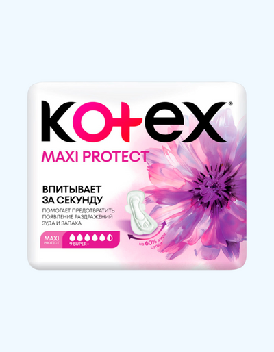 Kotex Прокладки Maxi Protect супер+, 9 шт