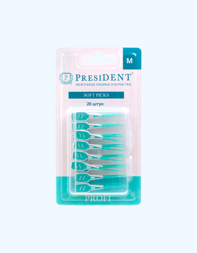 PresiDent Interdental cho'tka-tish cho'tkalari "Profi", 20 dona