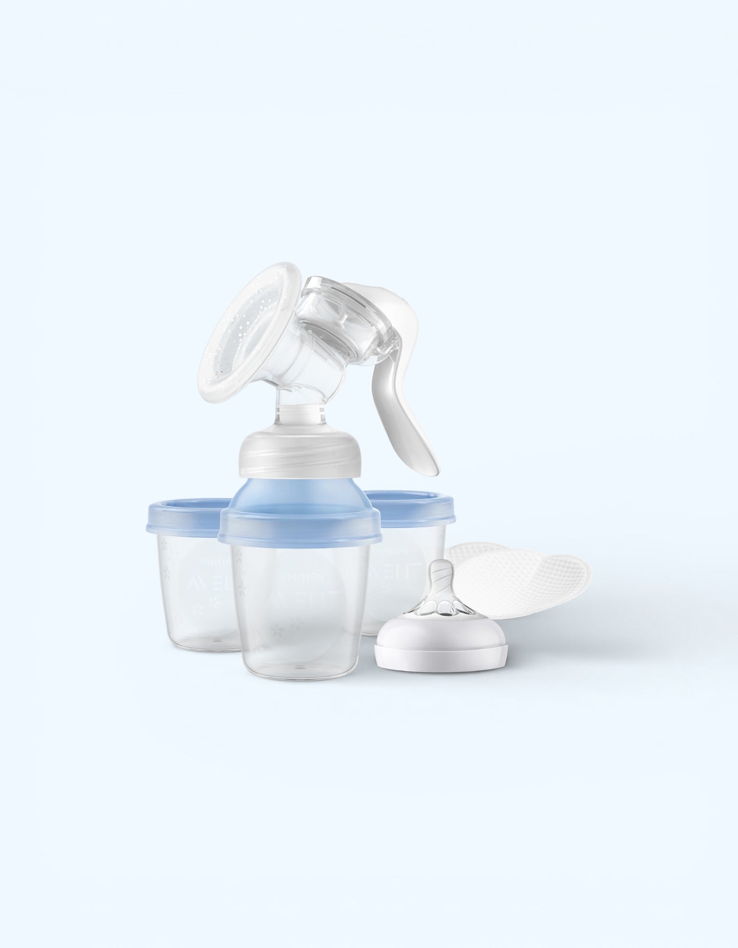 Avent qo'lda ko'krak pompasi, oddiy to'plam, ko'k