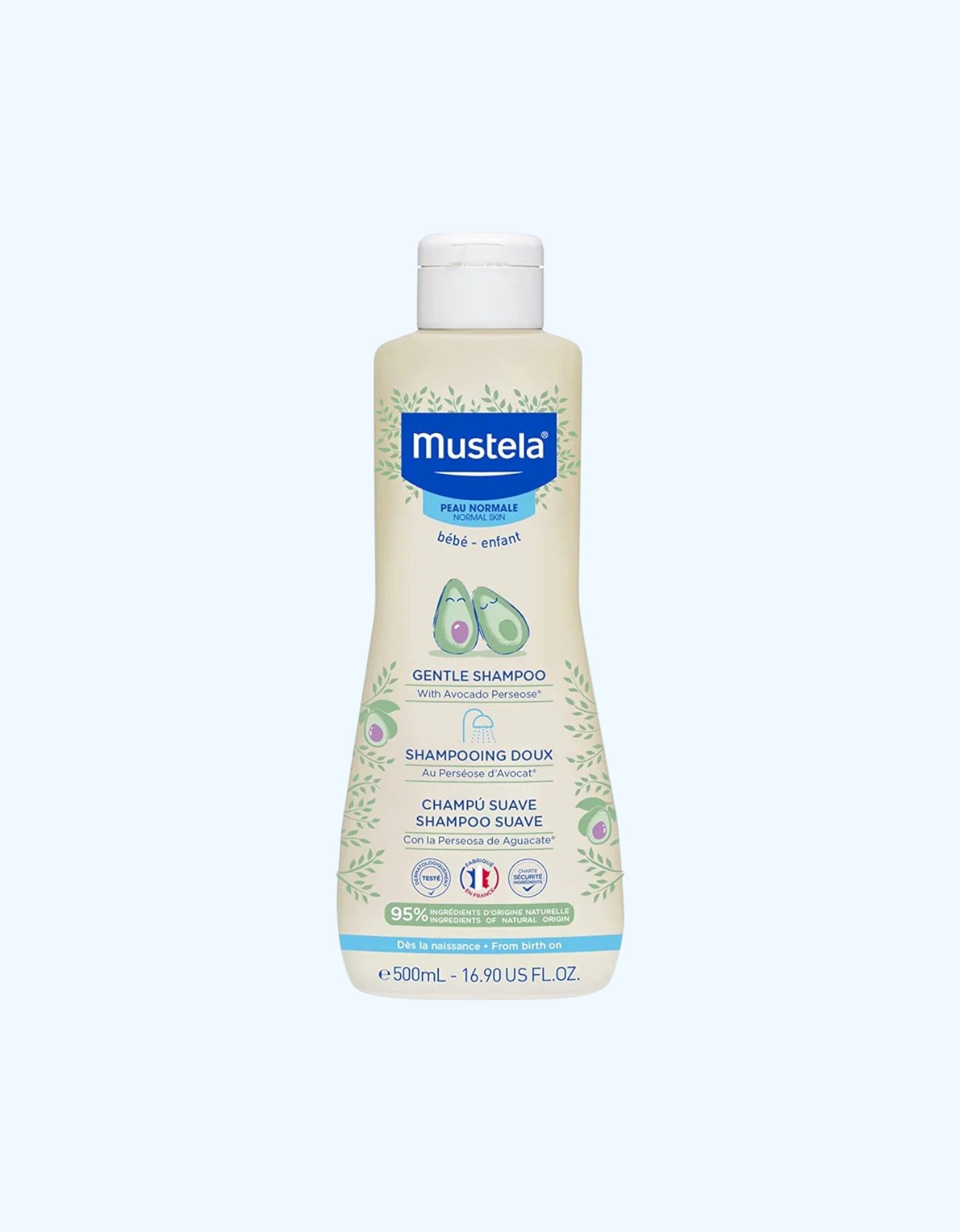 Mustela Шампунь нежный, для тонких и деликатных волос детей с авокадо, 500 мл