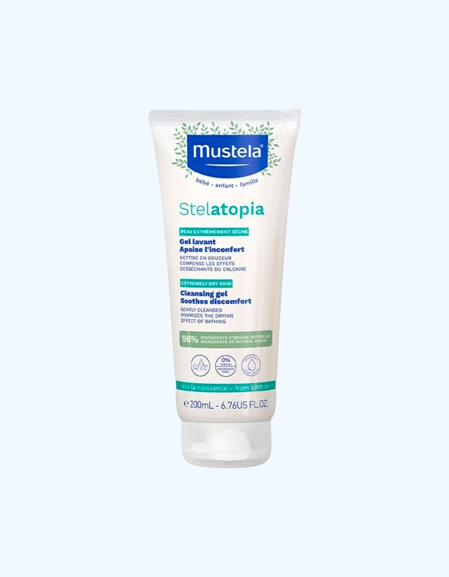 Mustela Stelatopia Нежный очищающий гель для душа 200/500 мл