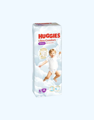 Huggies Ultra Comfort Подгузники-трусики 6, мальчики, 15-25 кг, 38 шт