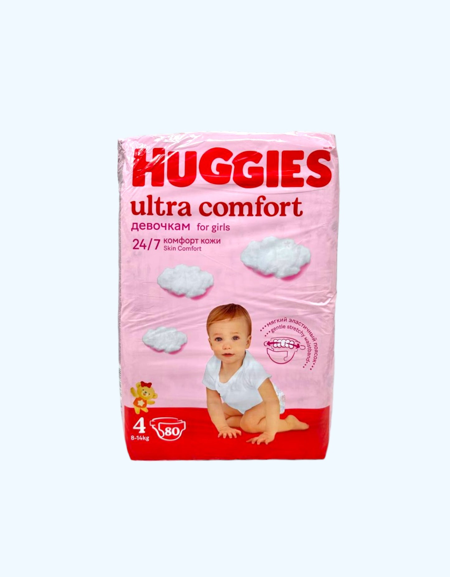 Huggies Ultra Comfort 4 Подгузники, девочки, 8-14 кг, 19/80 шт