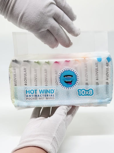 Lovular Влажные салфетки, Антибактериальные, 10x8 шт