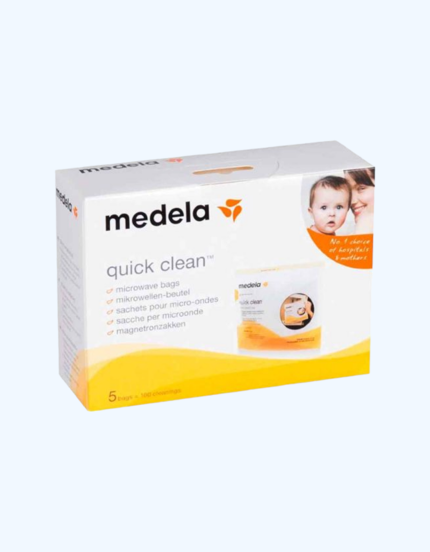 Medela Mikroto'lqinli bug'li sterilizatsiya paketlari, 5 dona.