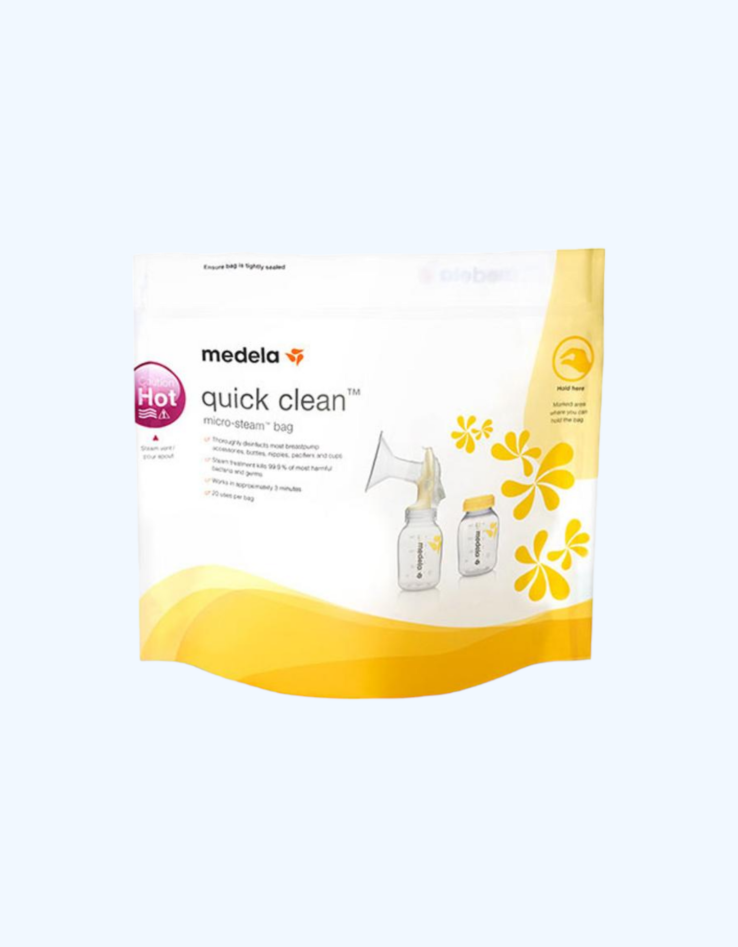 Medela Mikroto'lqinli bug'li sterilizatsiya paketlari, 5 dona.