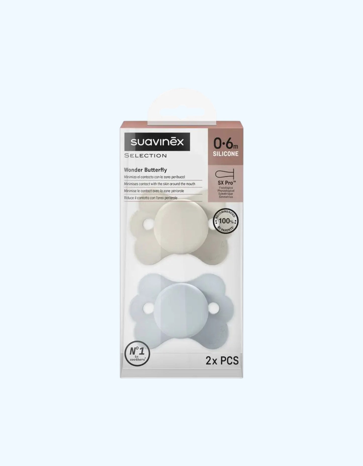 Suavinex Пустышка силиконовая Wonderland, 0-6 мес., 2 шт