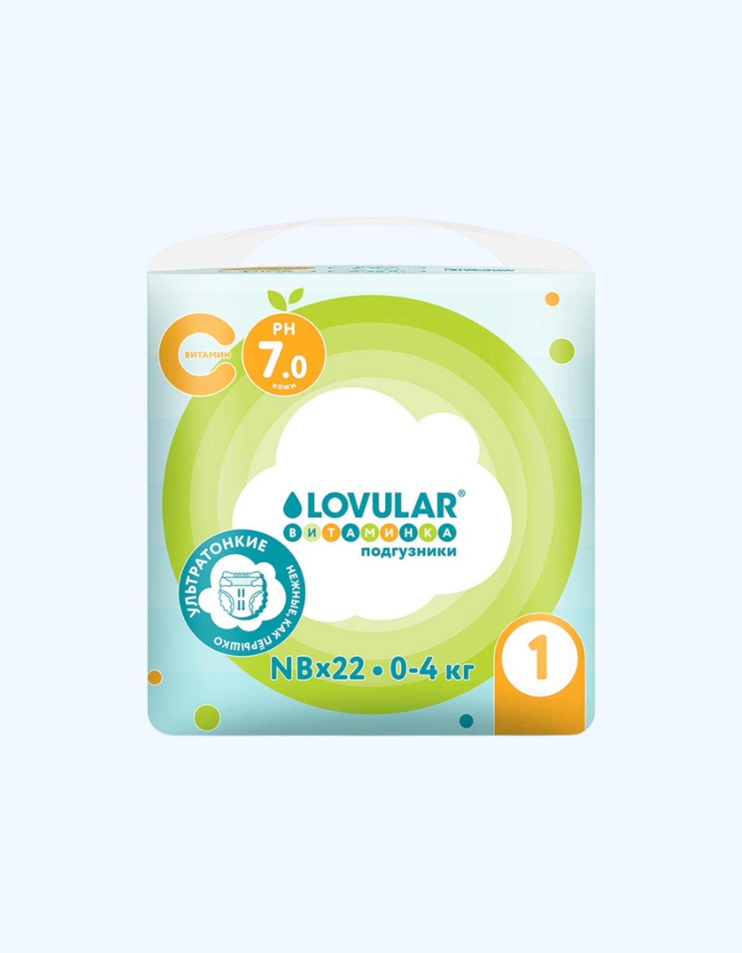 Lovular Витаминка Подгузники, NB, 0-4 кг, 22 шт
