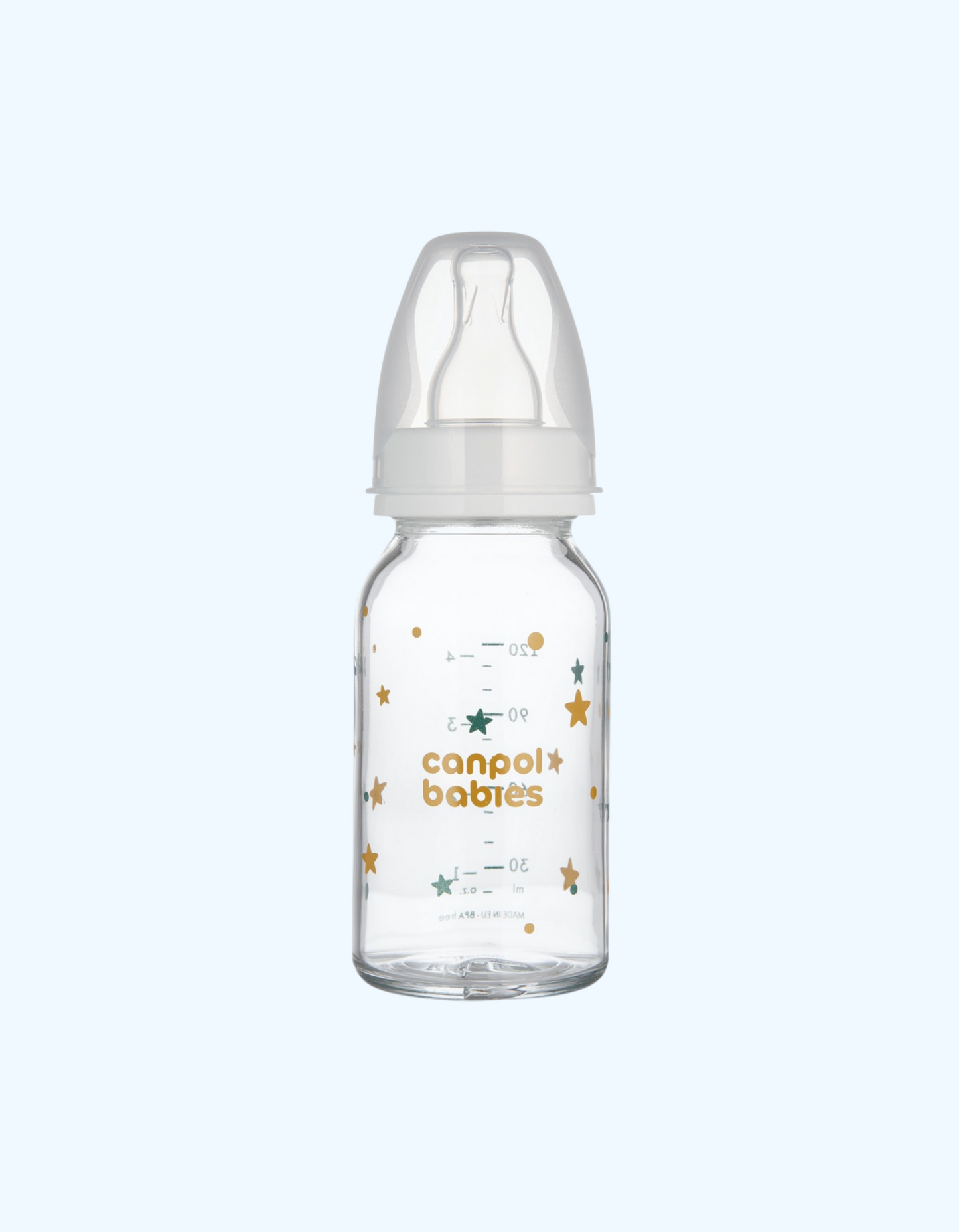 Canpol Babies Стеклянная бутылочка, силиконовый кончик, 3+ мес., 120 мл