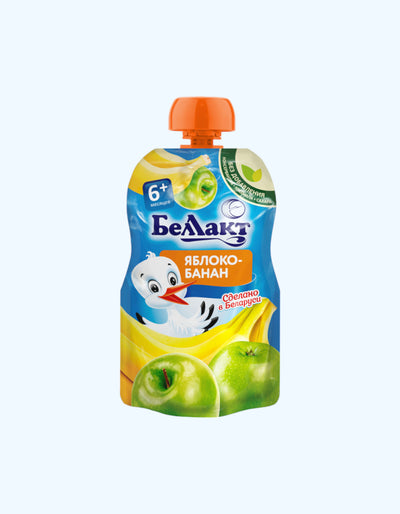Olma va banan bilan Bellakt pyuresi, 6+ oy, 90 g
