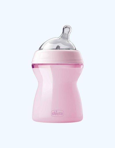 Chicco Natural Feeling shishasi, o'rtacha oqim, pushti, 2+ oy, 250 ml